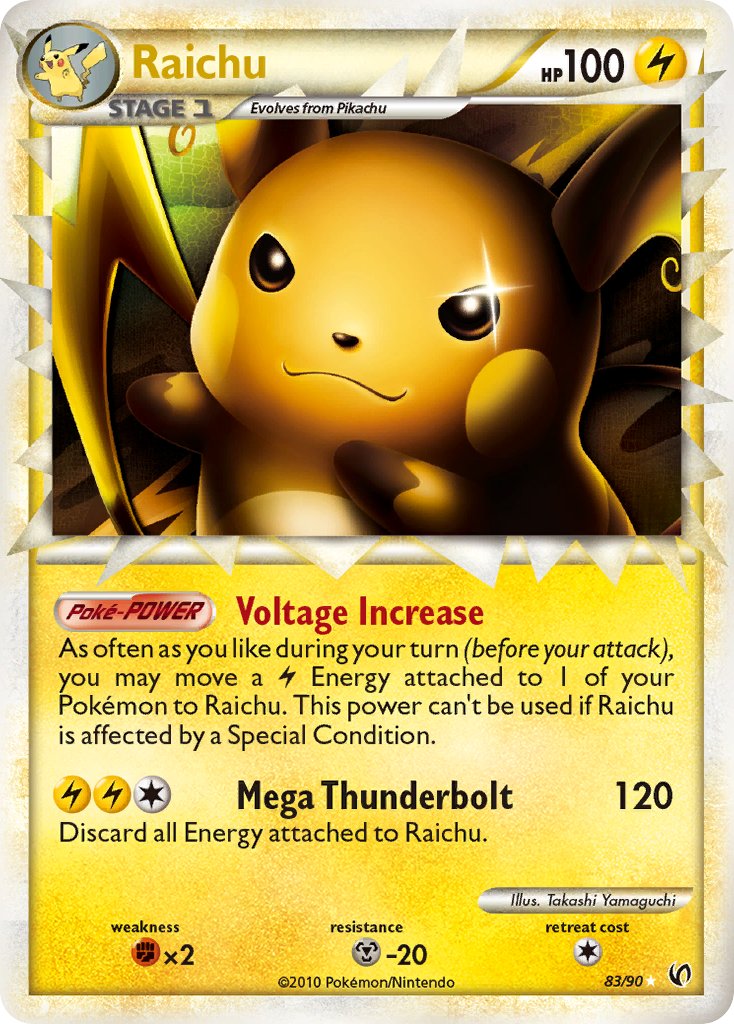 Raichu card from Pokemon