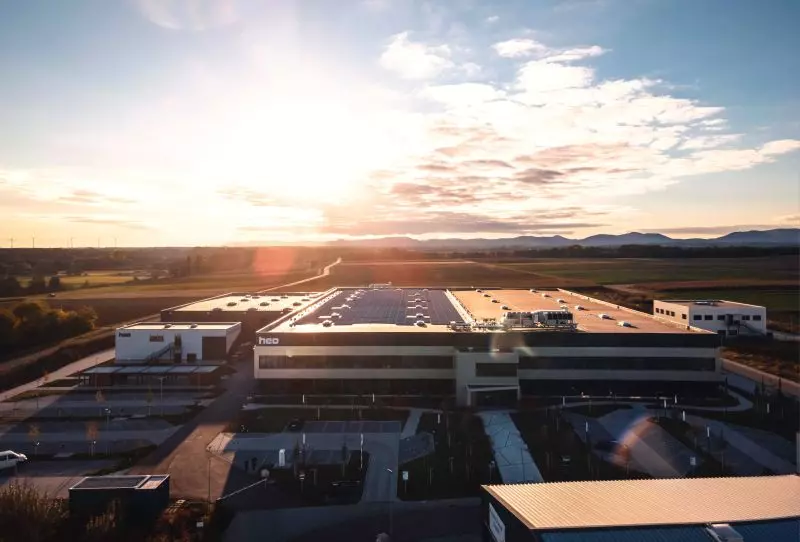 top view photo of the heo campus with setting sun in 2021