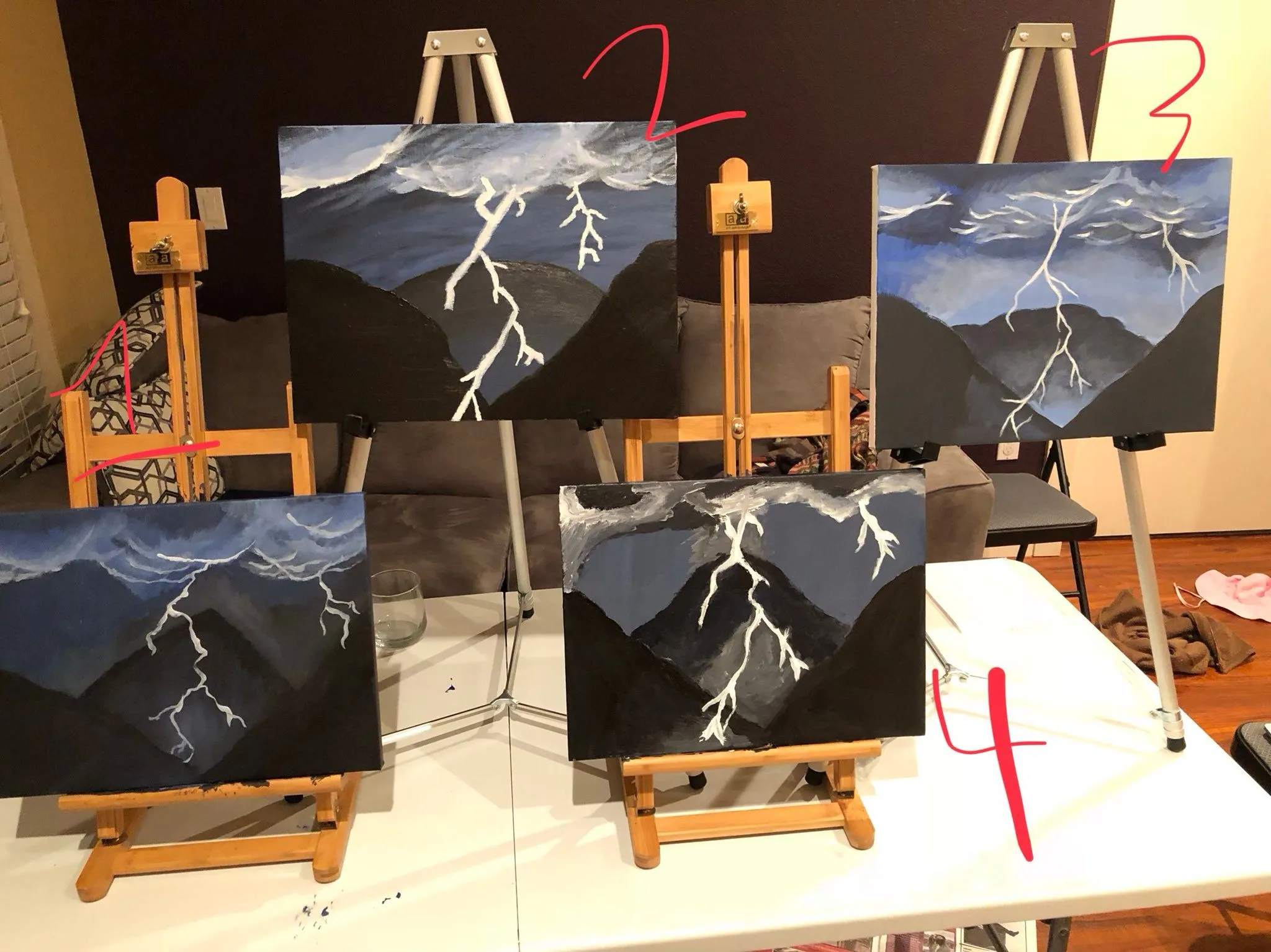 Gaby Spartz Lightning Bolt Paintings