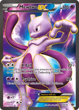 Mewtwo ex card from Pokémon