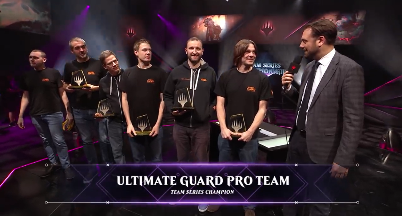 Screenshot from the Ultimate Guard Pro Team from the 2017-2018 Magic Team Series Championship coverage
