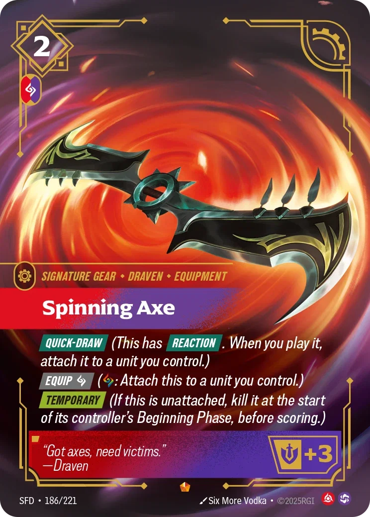 Spinning Axe art for Riftbound