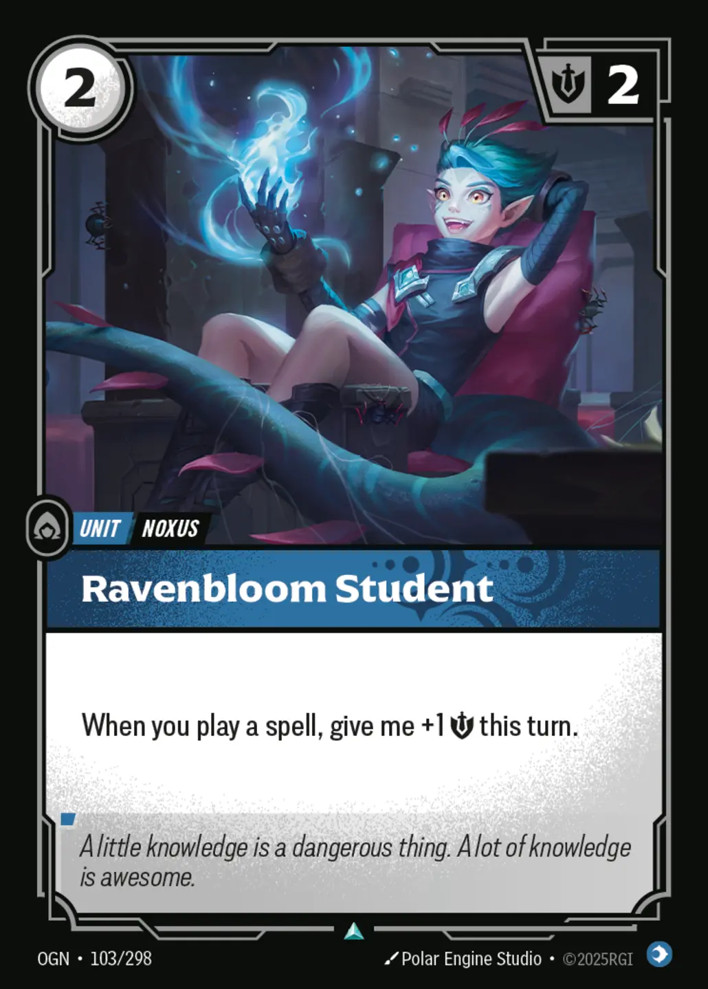 Ravenbloom Student art for Riftbound