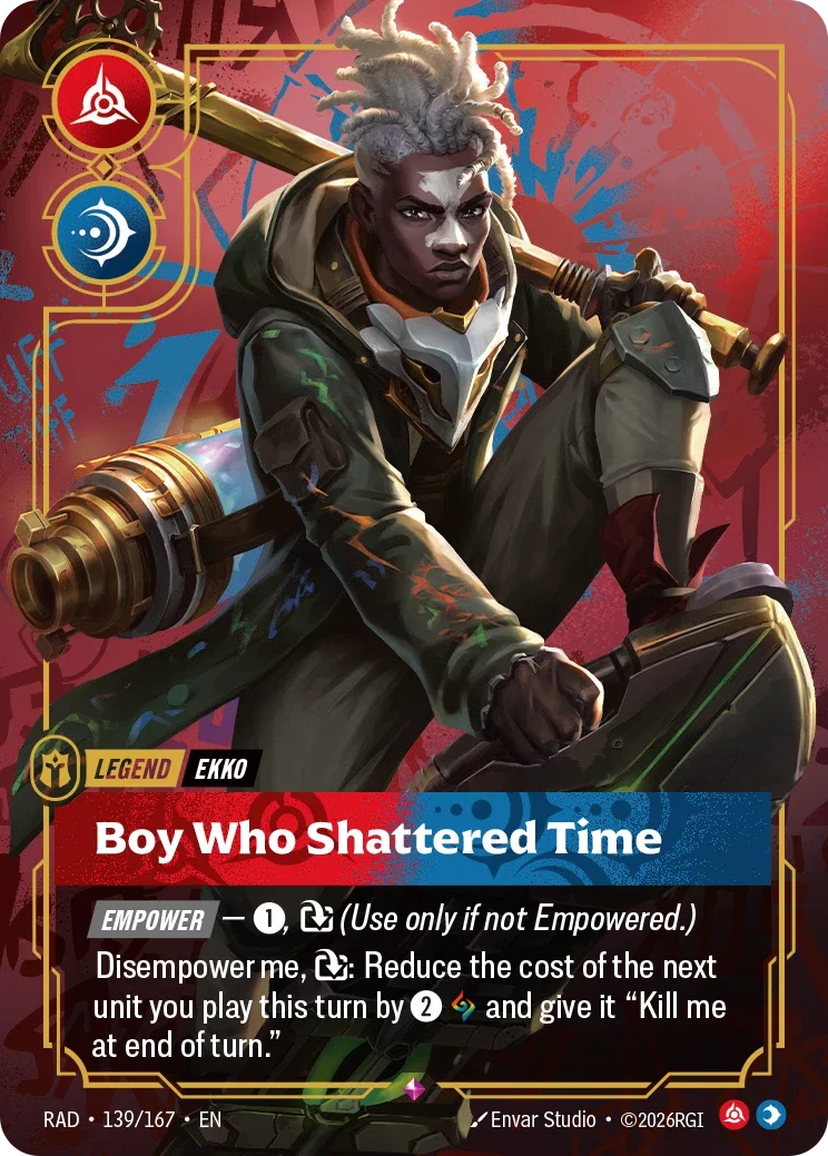 Radiance Ekko Legend art for Riftbound