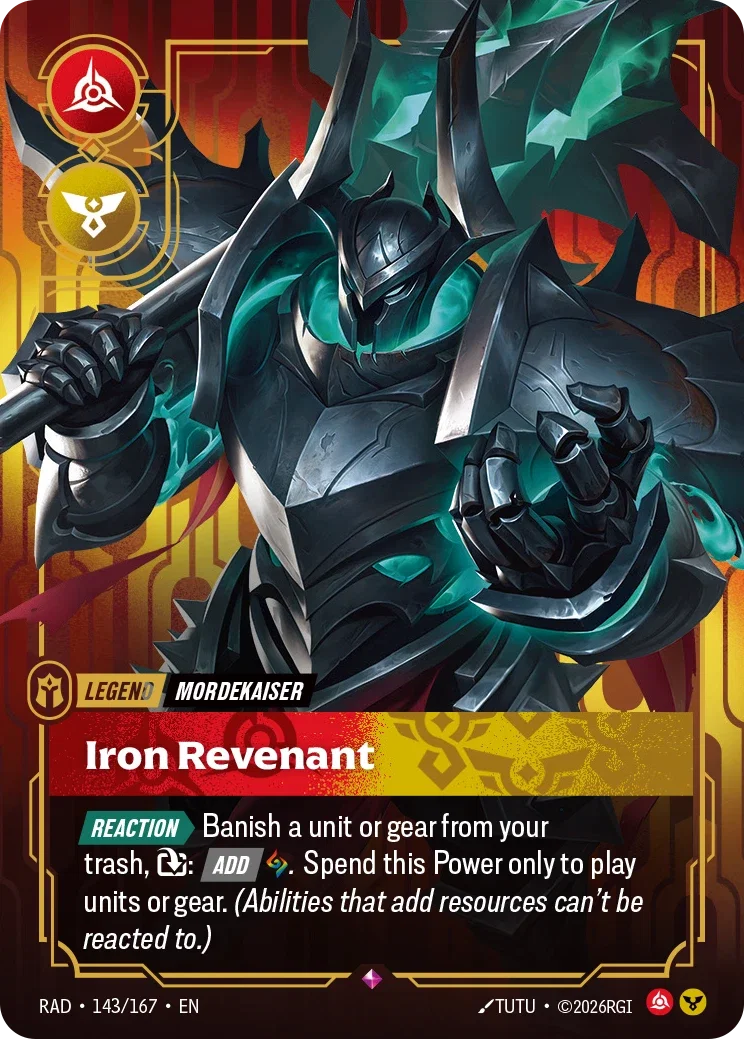 Radiance Mordekaiser Legend art for Riftbound