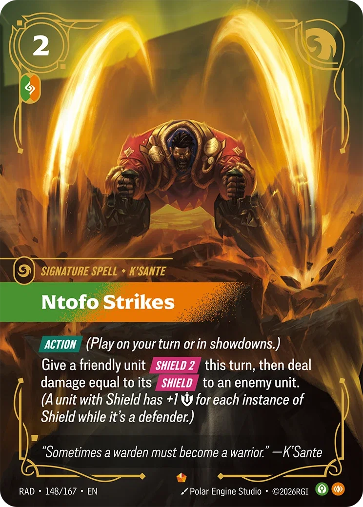 Ntofo Strikes art for Riftbound