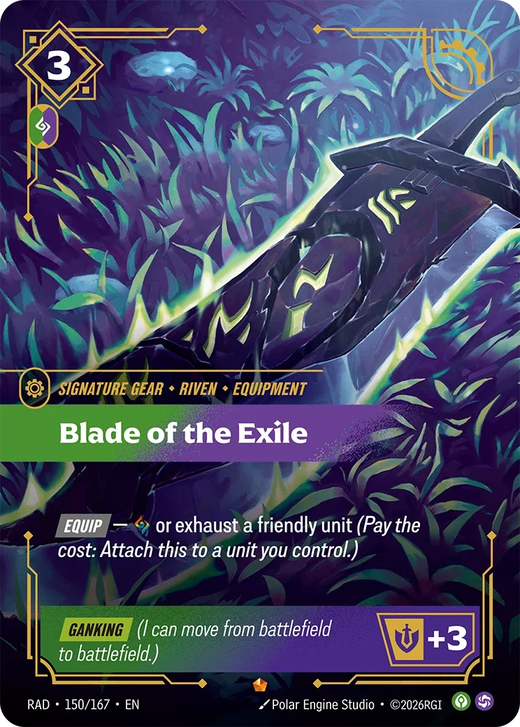Blade of exile art for Riftbound