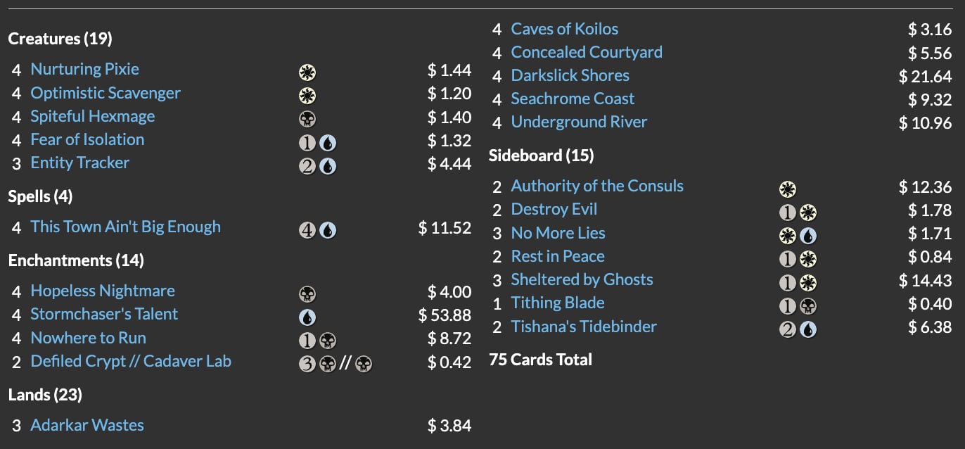 Pixie Claudioh decklist from Magic: The Gathering