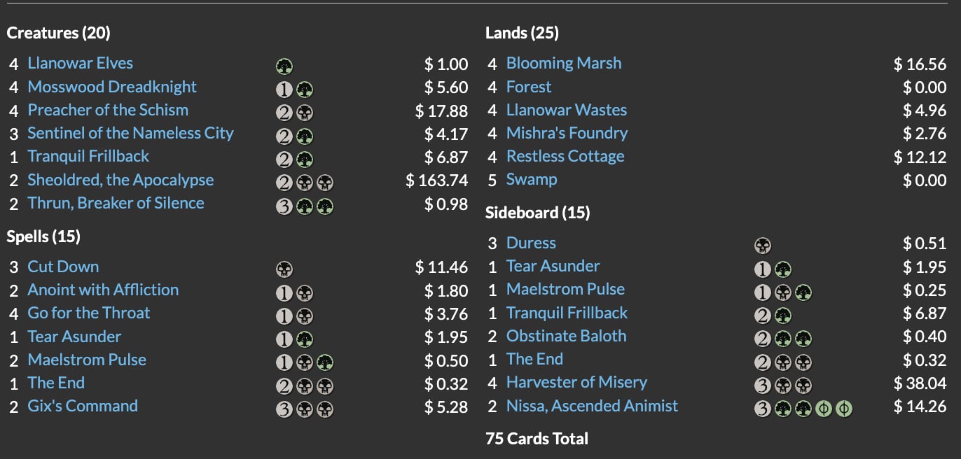 Golgari III decklist from Magic: The Gathering