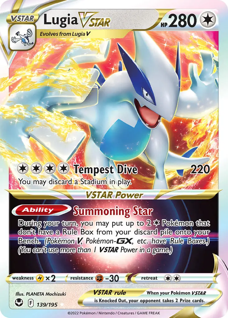 Lugia vstar card from Pokémon