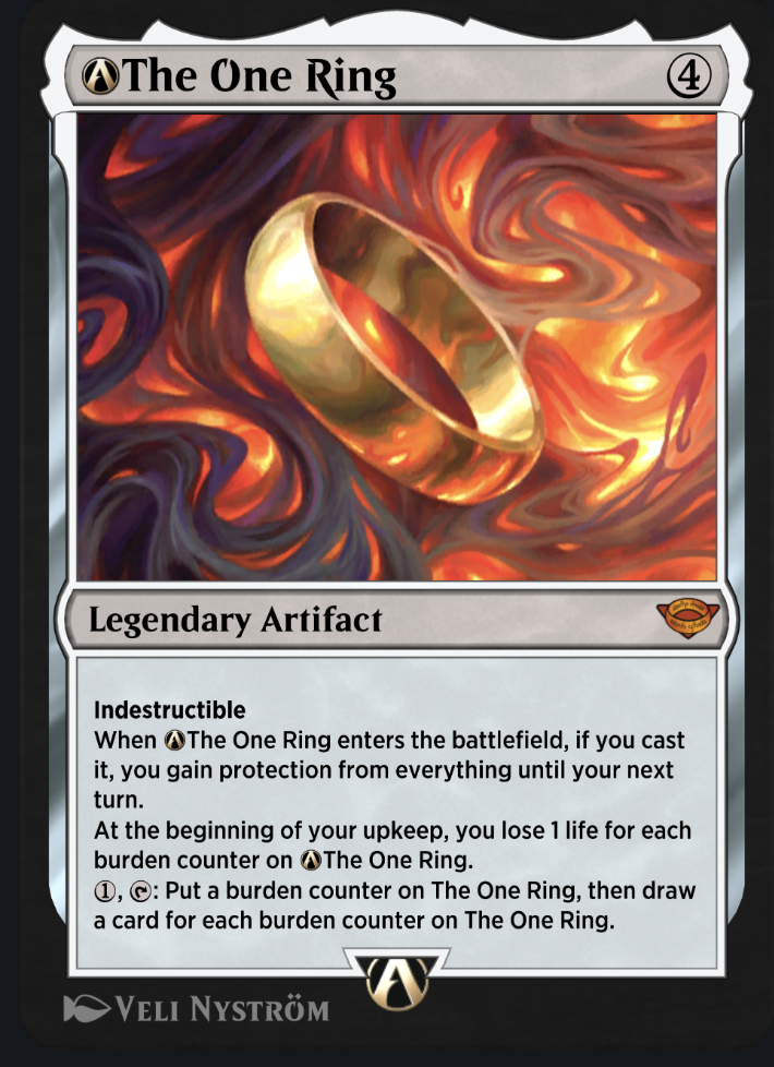 The One Ring card from Magic: The Gathering