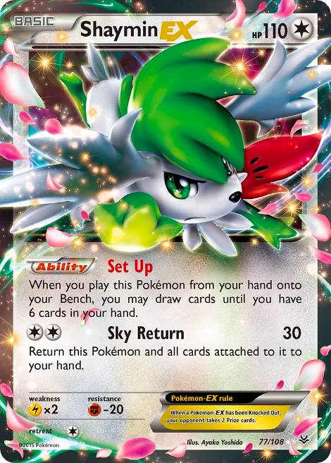 Shaymin ex card from Pokémon