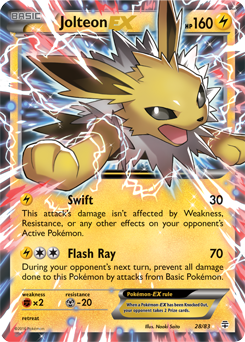 Jolteon EX card from Pokémon