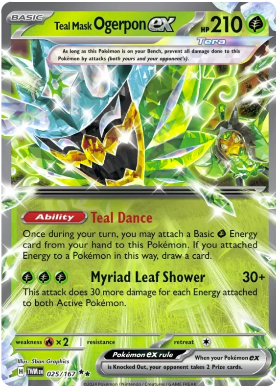 Teal Mask Ogrepon ex card from Pokémon
