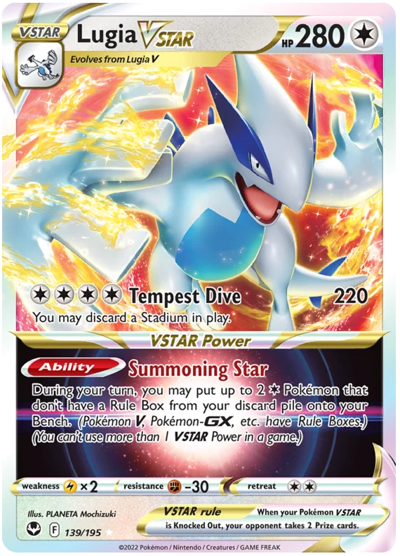 Lugia vstar card from Pokémon