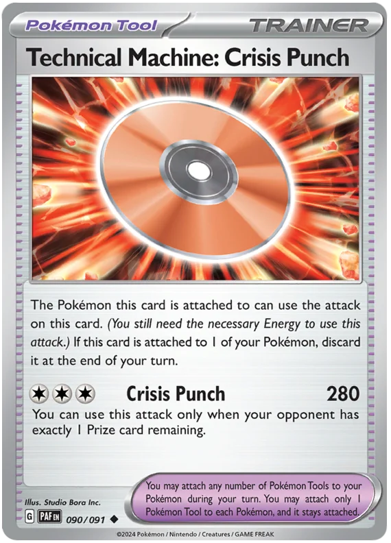 Technical Machine: Crisis Punch Pokémon Tool Trainer card from Pokémon