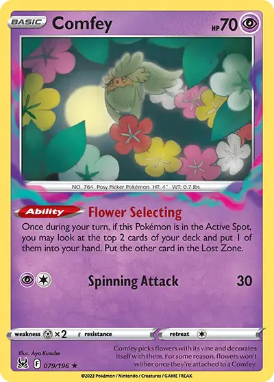 Comfey card of the Lost Origin expansion from Pokémon