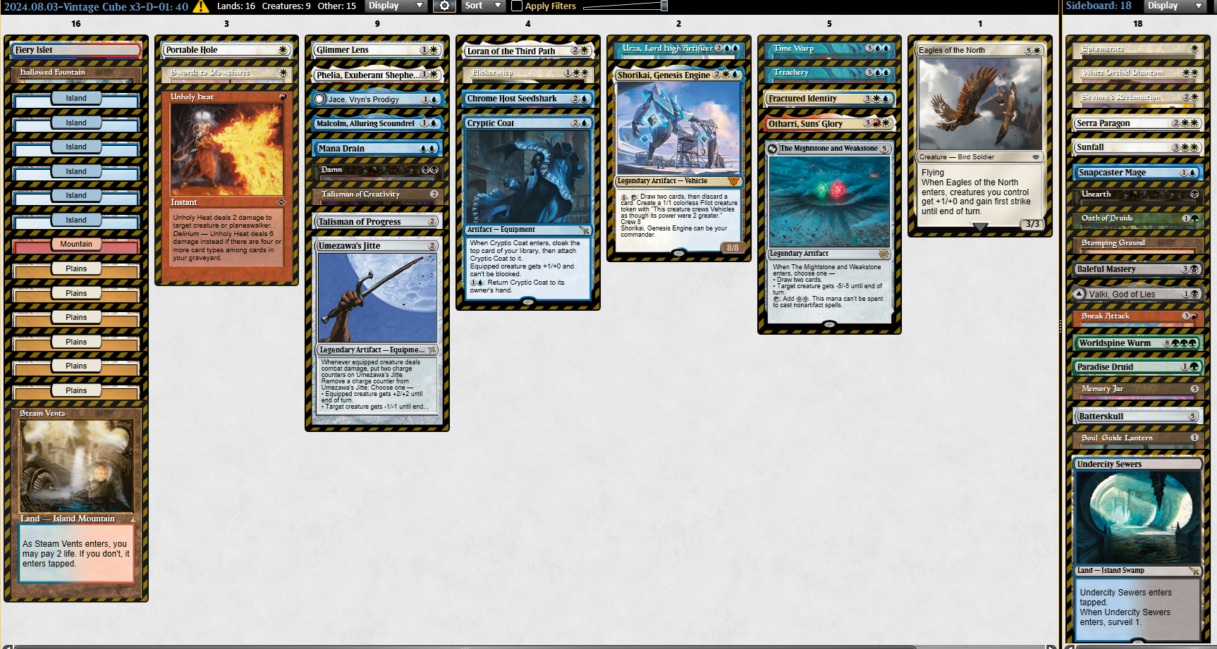 Matt Abrams Vegas Qualifier Deck of the Magic Online Vintage Cube Live! Powered by Ultimate Guard