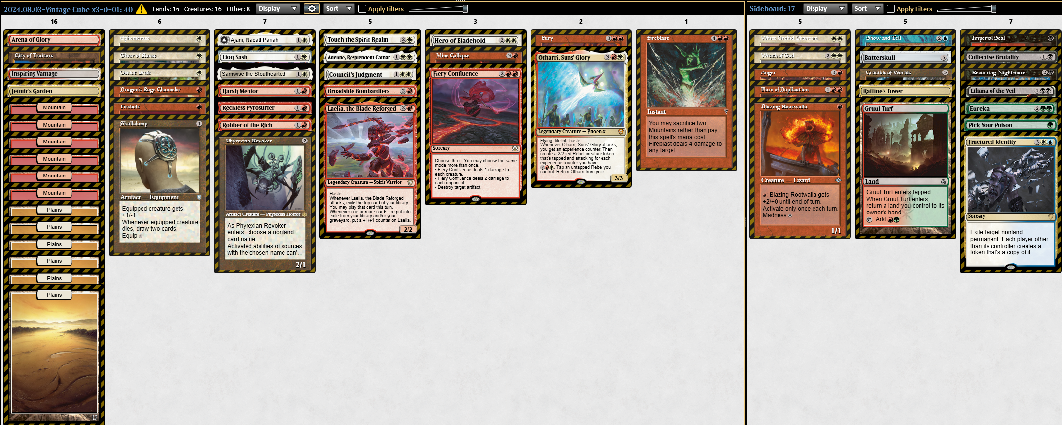Chris Bruner Vegas Qualifier Deck of the Magic Online Vintage Cube Live! Powered by Ultimate Guard