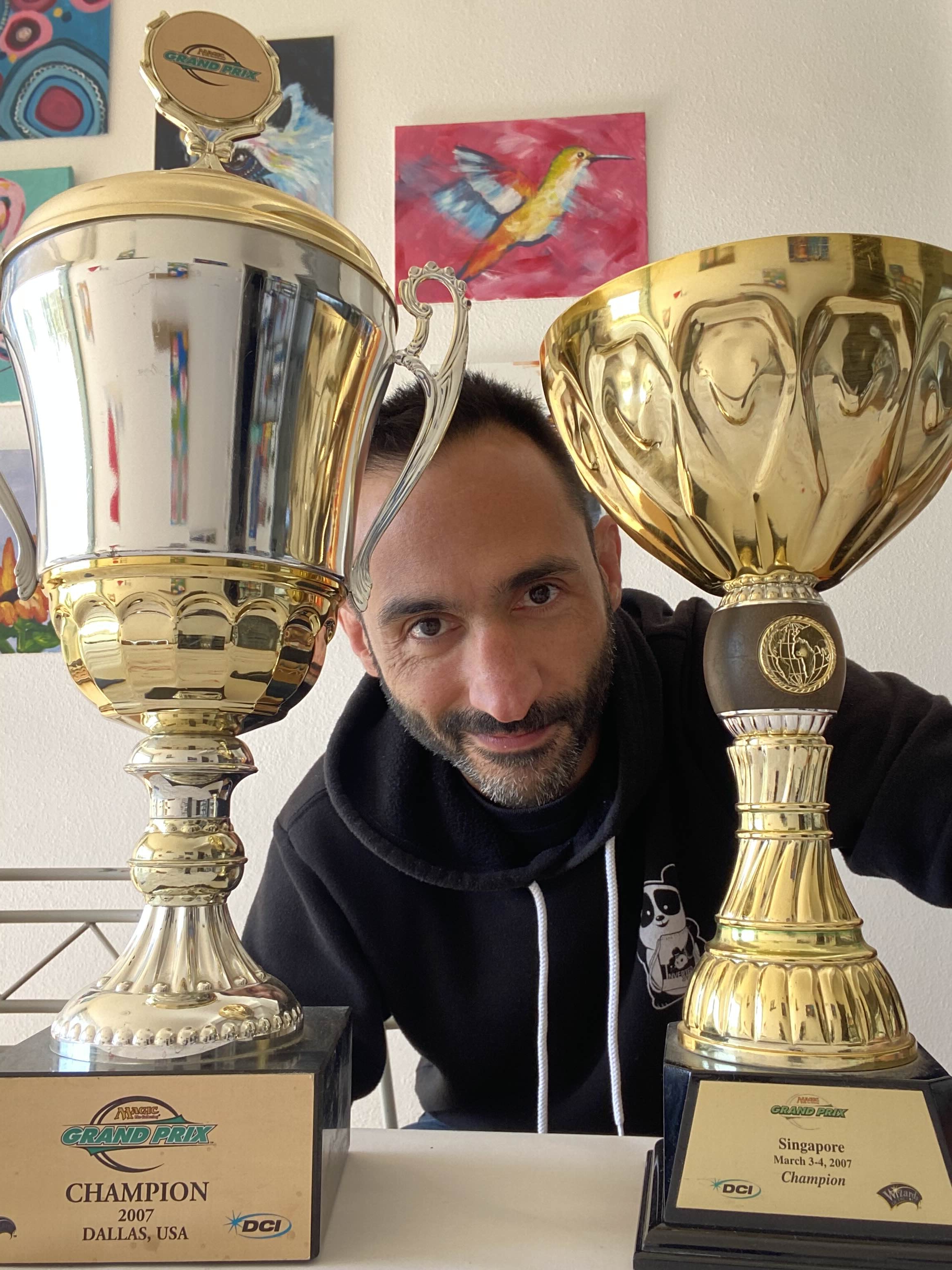 Raph Levy with his two Grand Prix Champion Cups from 2007 Dallas and Singapore