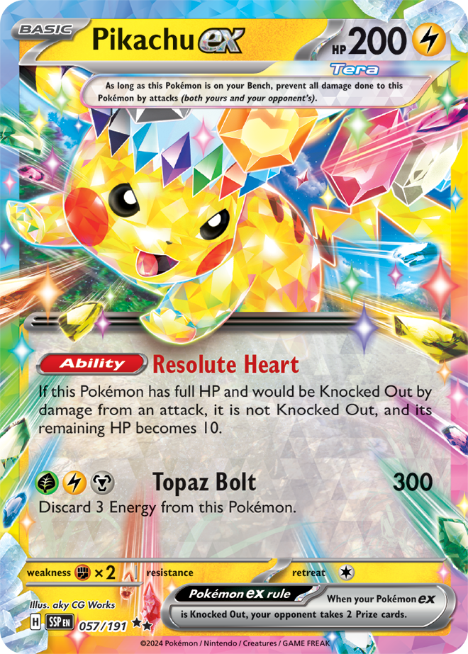 Pikachu ex card from Pokémon