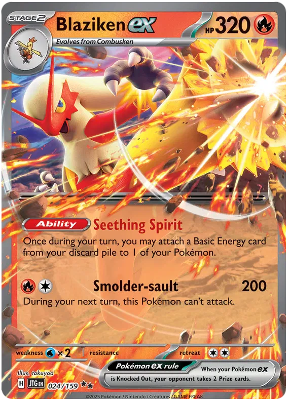Blaziken ex card from Pokémon