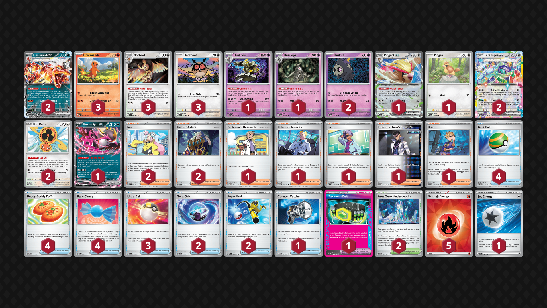 Charizard ex / Noctowl Deck of the Scarlet and Violet: Journey Together expansion from Pokémon