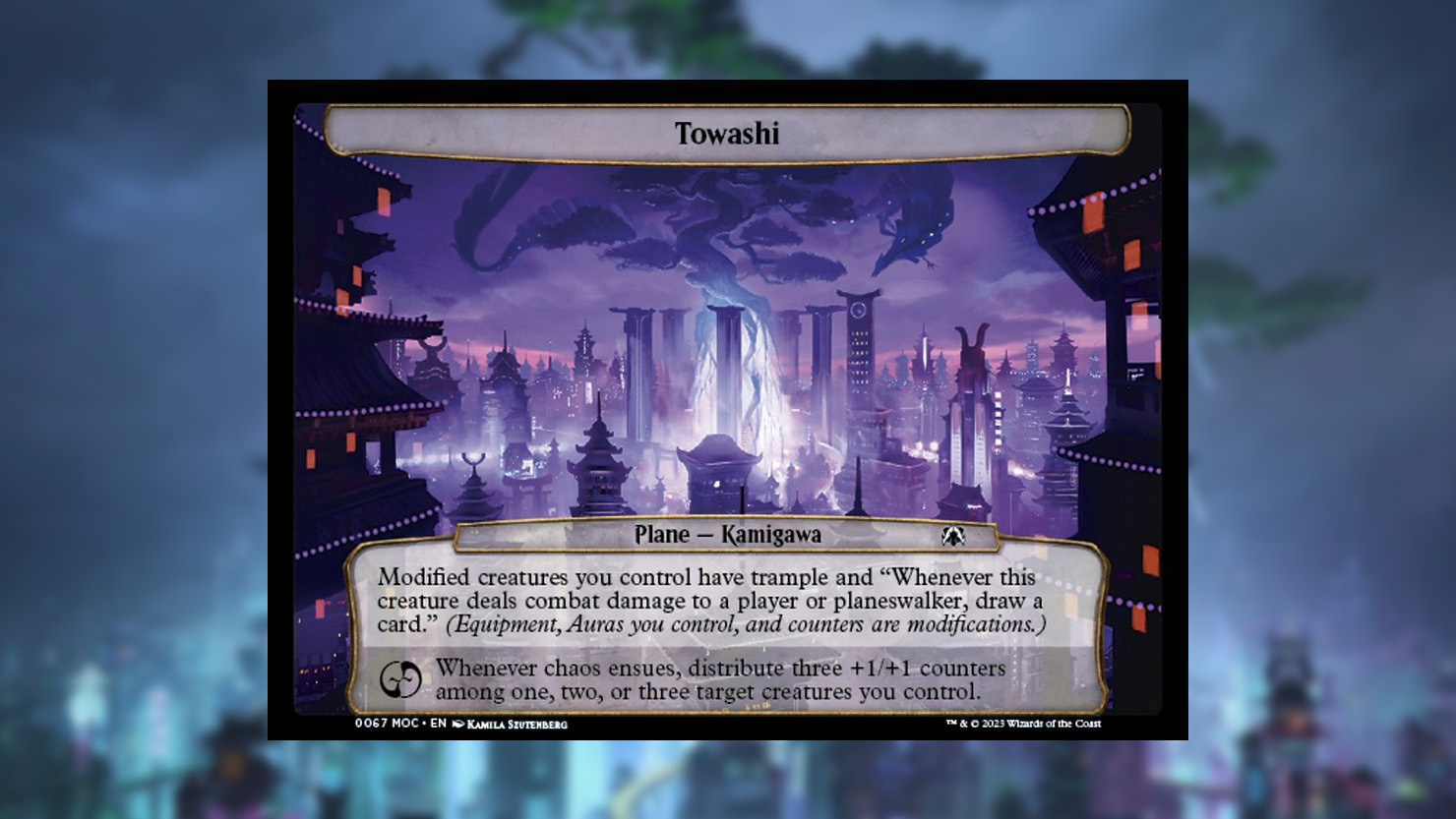 Towashi Kamigawa Planechase card from Magic: The Gathering