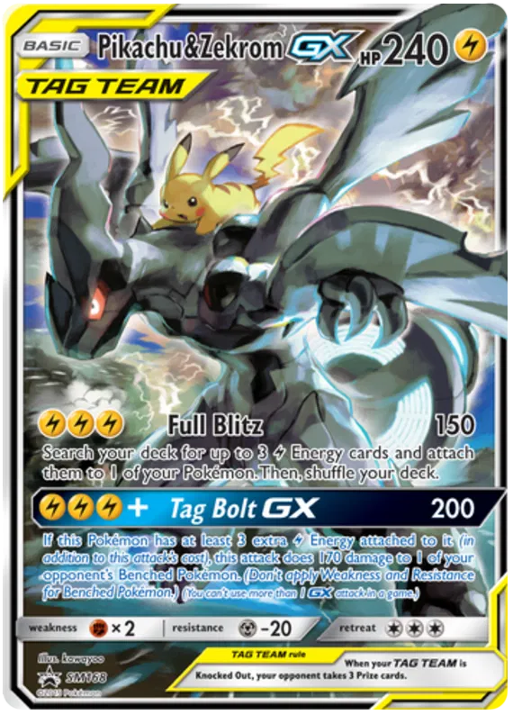 Pikachu & Zekrom GX Team Up card from Pokémon