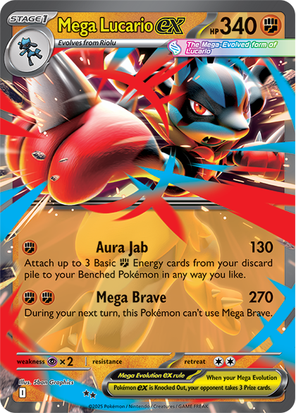 Mega Lucario ex TBA card from Pokémon