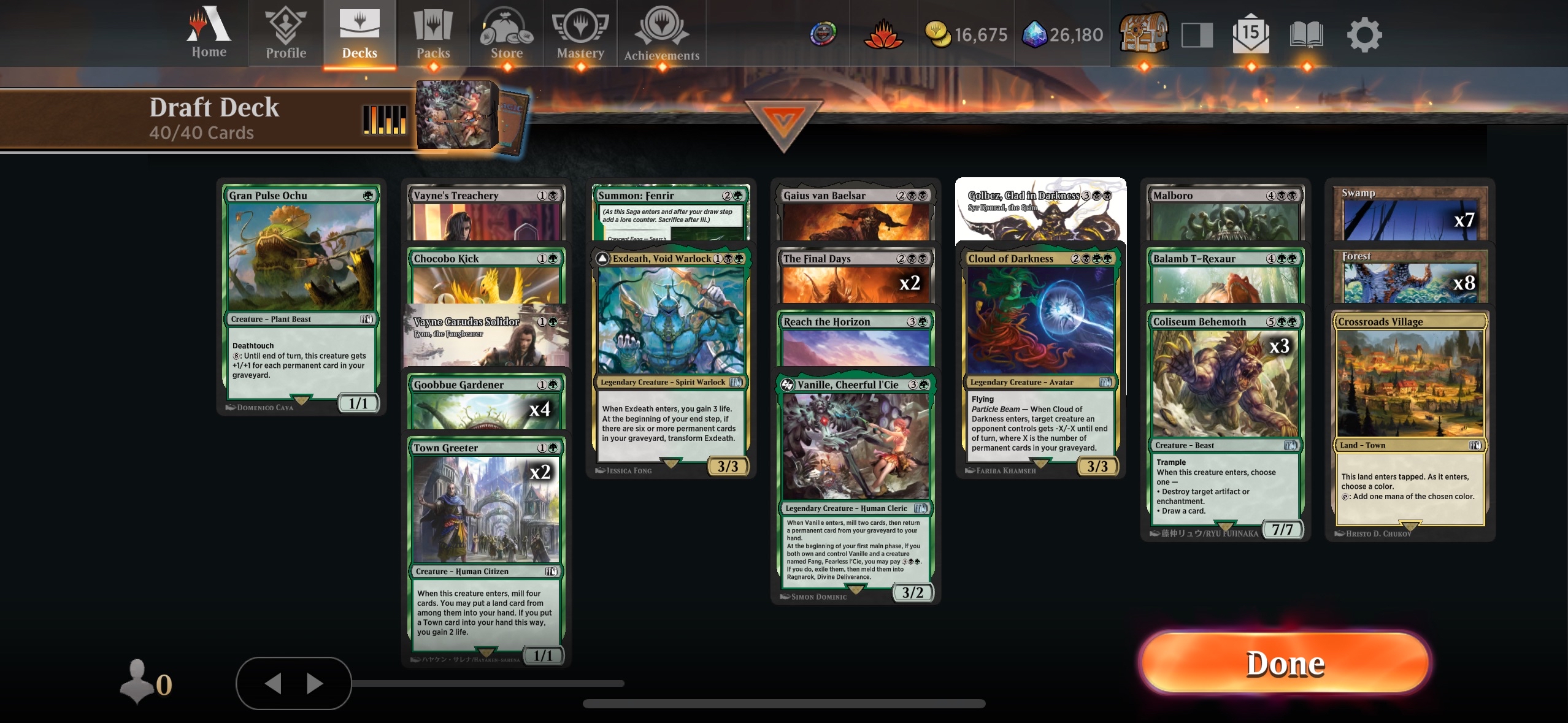 Golgari Graveyard Final Fantasy Draft Deck