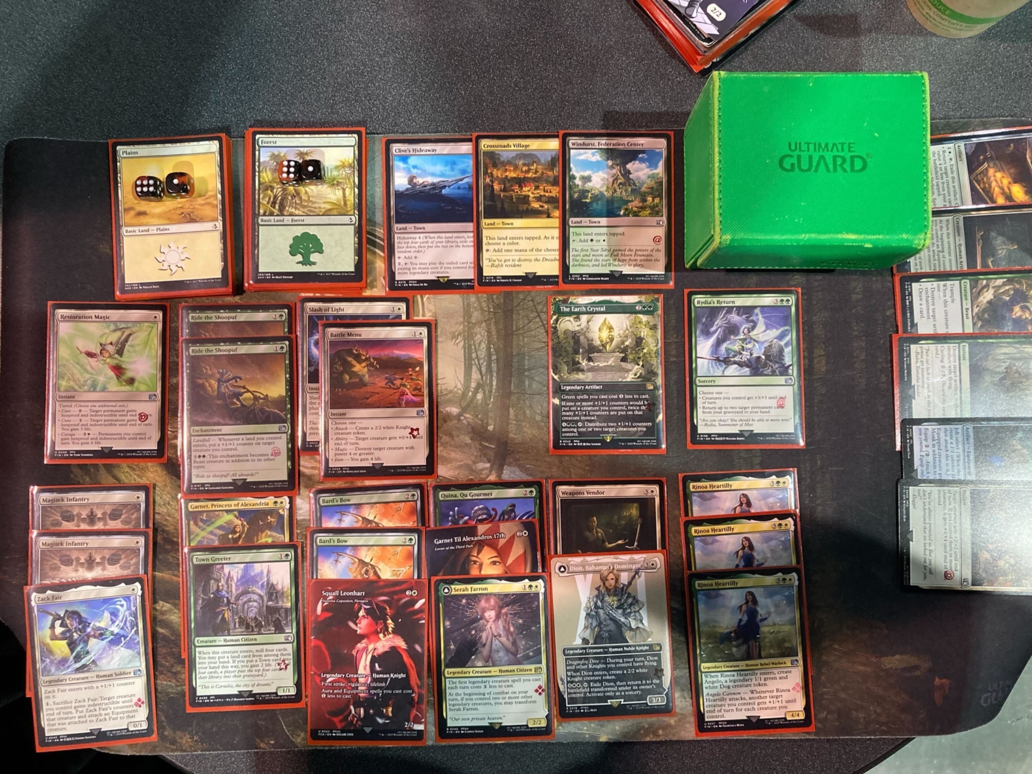 W/G Legends deck from Magic: The Gathering and Green Deck Box by Ultimate Guard